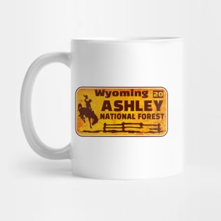 Ashley National Forest License Plate Wyoming Rusted Mug